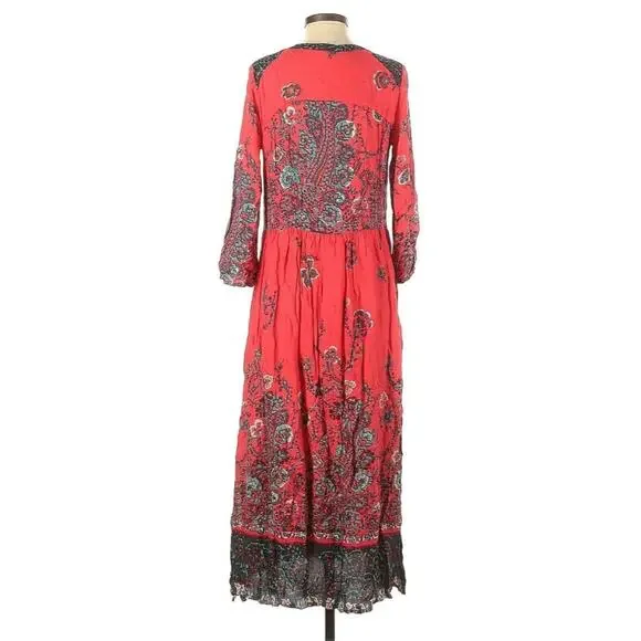 Free People Red Blue XS Paisley Dress - Picture 5 of 10